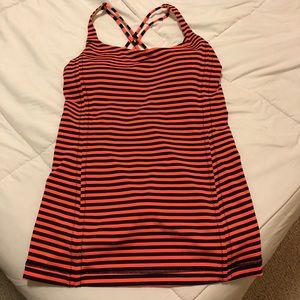 Lululemon Criss Cross Striped Tank